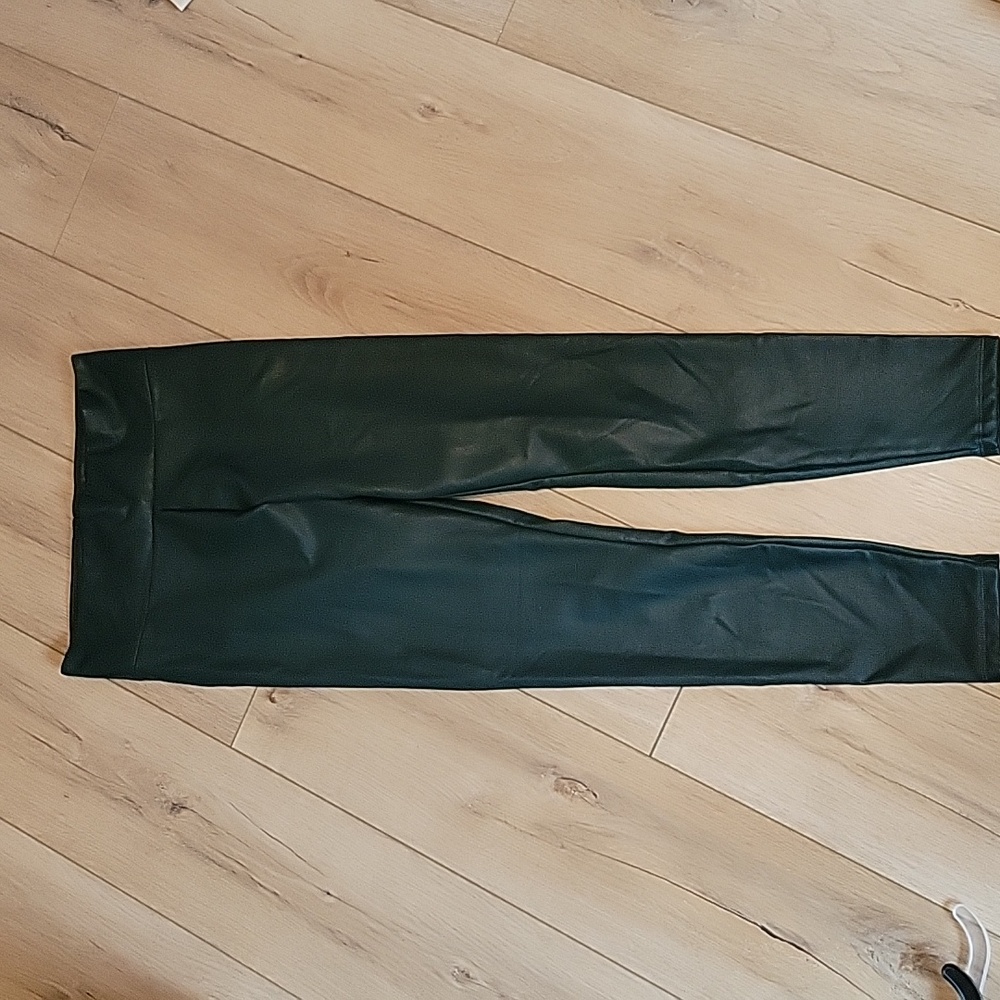 Express dark green pleather legging
